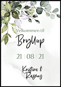 Velkomstplakat til Bryllup grøn