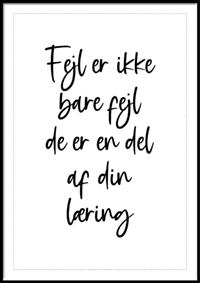 Plakat - Fejl er ikke bare fejl men en del af din læring