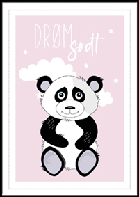 Plakat - Drøm sødt panda lyserød