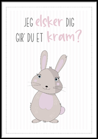 Plakat - Gir du et kram - kanin