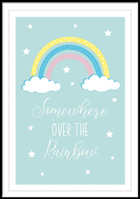 Plakat - Somewhere over the rainbow turkis