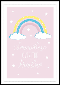 Plakat - Somewhere over the rainbow lyserød