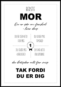 Plakat - bedste mor