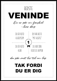 Plakat - bedste veninde