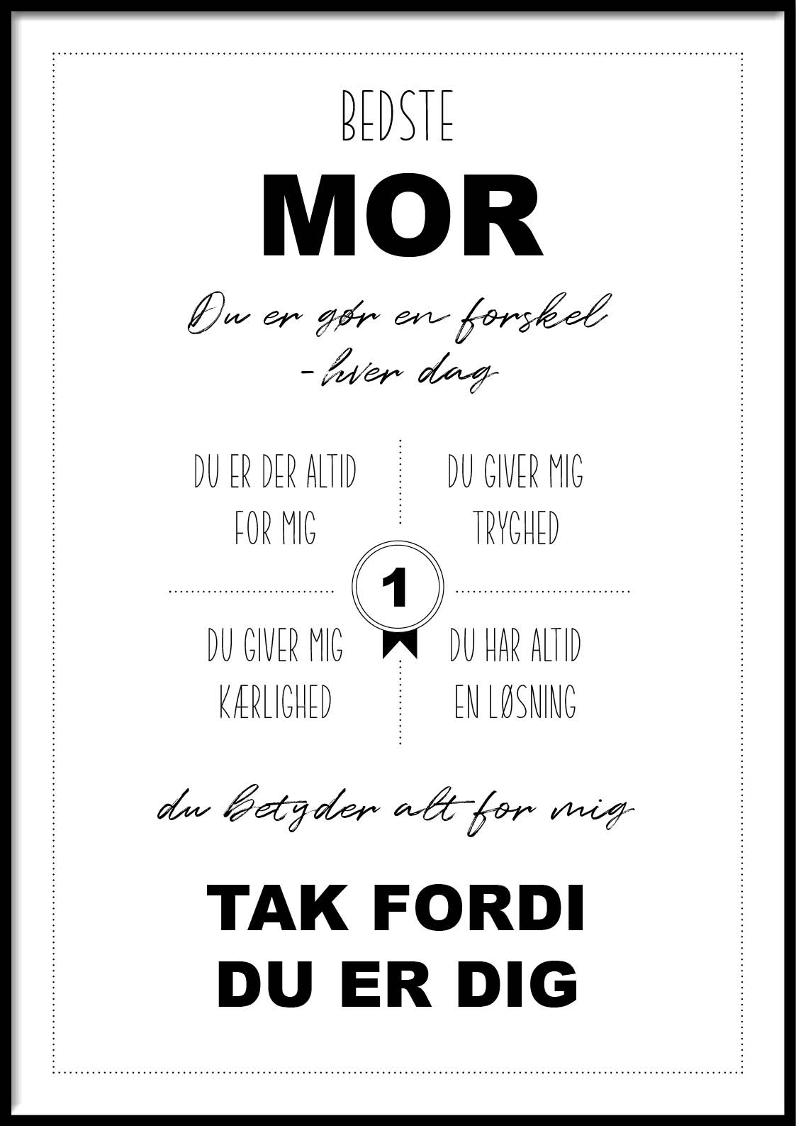 Plakat - bedste mor - Billede 3