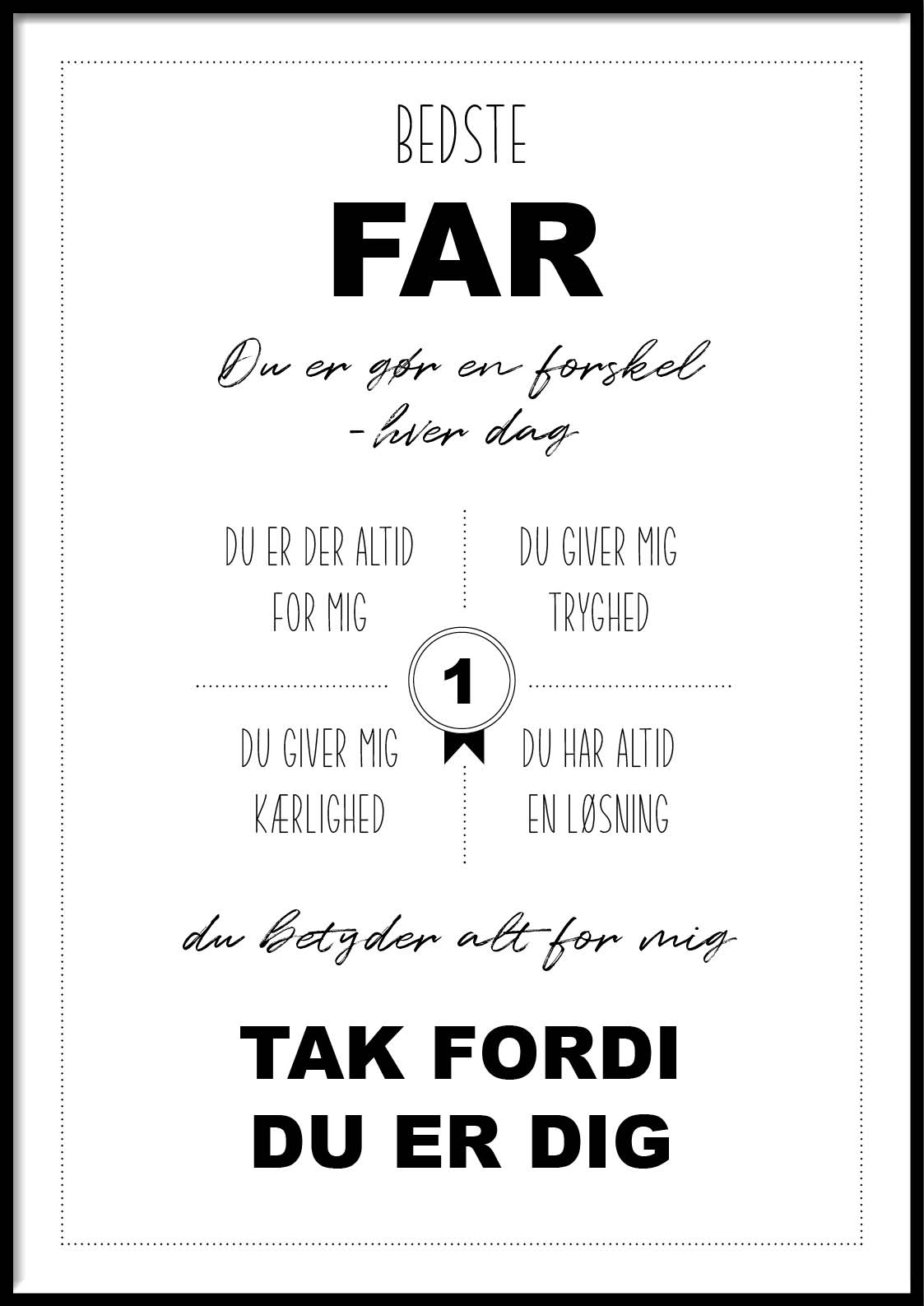 Plakat - bedste far - Billede 2