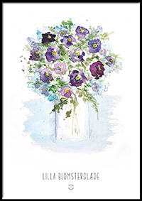 Kunstplakat - Lilla blomsteglæde