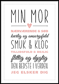 Plakat - verdens bedste mor