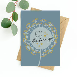 Kort "God bedring" blå