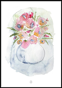 Kunstplakat - Pink, coral og orange