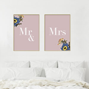 Mr. & Mrs plakater - lyserød