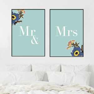 Mr. & Mrs plakater - turkis