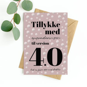 Kort "Tillykke med ograderingen til version 4.0"
