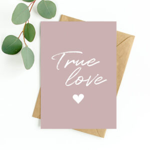 Kort "True love" rosa