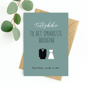 Kort "Tillykke til det smukkeste brudepar"